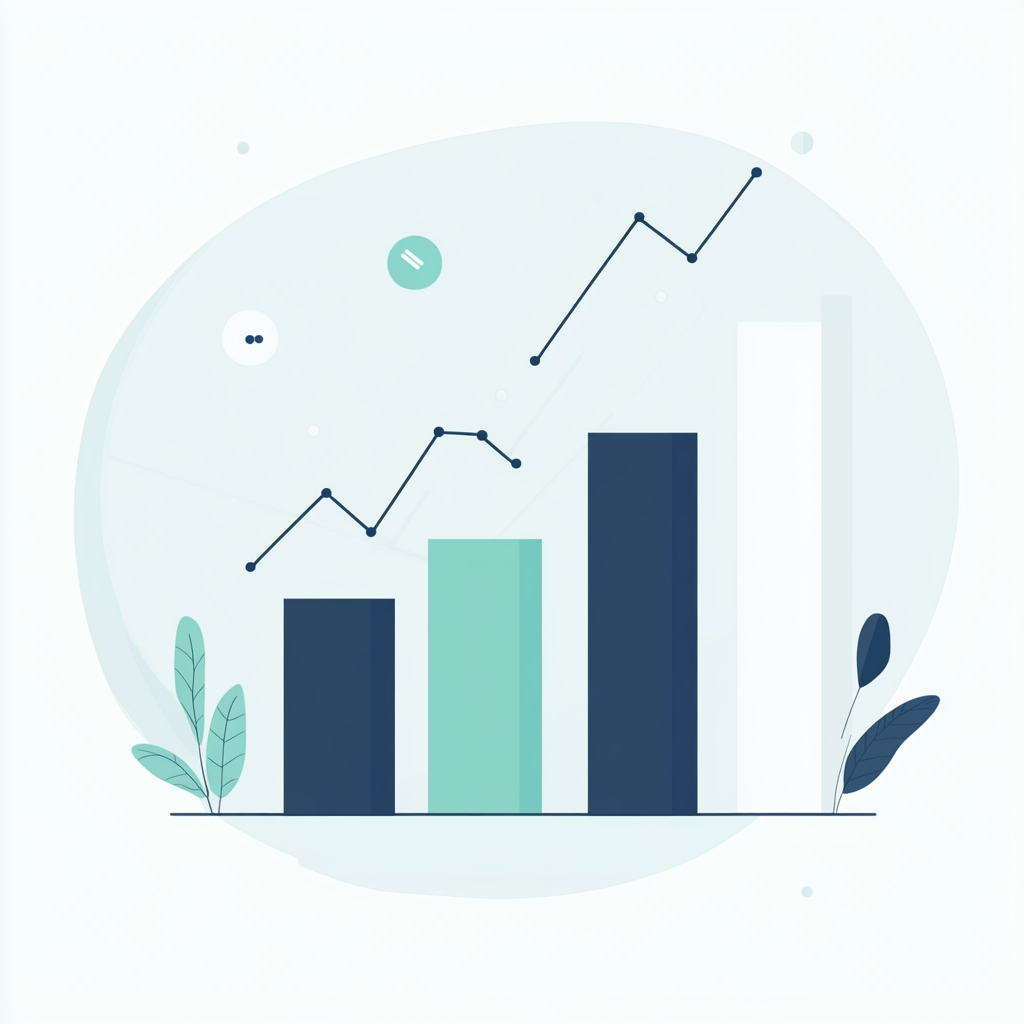 Graphique minimaliste illustrant l'augmentation de l'engagement sur les réseaux sociaux grâce à un service de community management assisté par IA